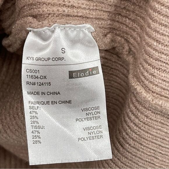 Elodie by Anthropologie Crew Neck Cropped Sweater Size S EUC - Picture 5 of 10